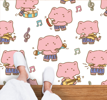 Játékos elefántzenészek vinil szőnyeg gyerekek - TenStickers