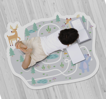 Játékos erdei ösvény vinil szőnyeg Játékok - TenStickers