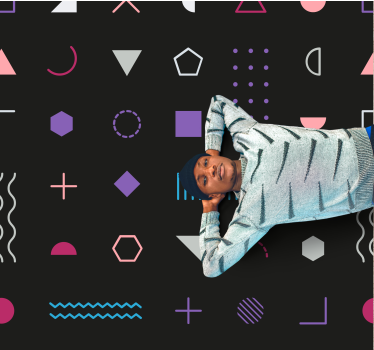 Játékos formák megjelenítése vinil szőnyeg geometriai - TenStickers