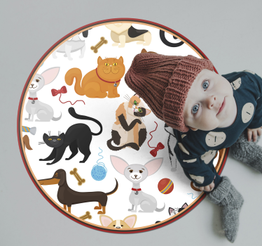 Játékos háziállatok vinil szőnyeg gyerekek - TenStickers