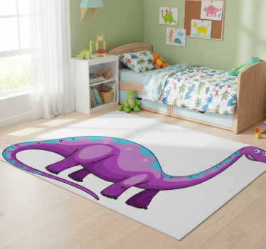 Játékos lila dinoszaurusz vinil szőnyeg állat - TenStickers