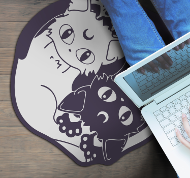 Játékos macskaduó vinil szőnyeg gyerekek - TenStickers