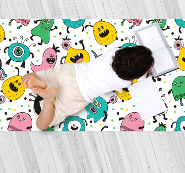 Játékos szörny illusztráció vinil szőnyeg mások - TenStickers