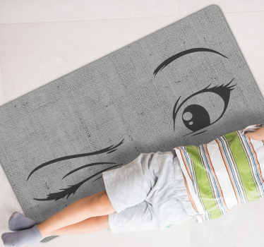 Kacsintó női anime szem vinil szőnyeg - TenStickers