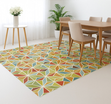 Kaleidoszkópszerű geometrikus csempe vinil szőnyeg étkező - TenStickers