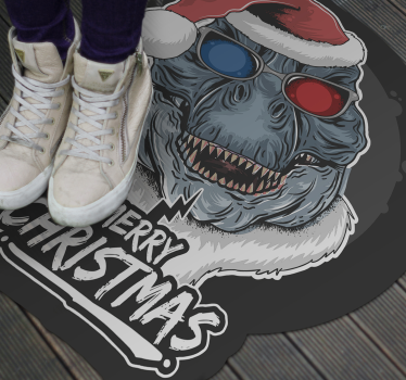 Karácsonyi dinoszaurusz vinil szőnyeg - TenStickers