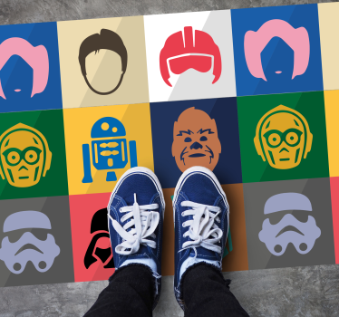Filmkarakter arcok vinil szőnyeg tiniknek - TenStickers