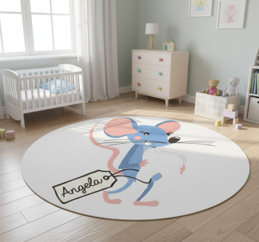 Kék egér névvel vinil szőnyeg állat - TenStickers