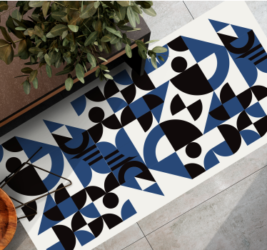 Kék és fekete puzzle városi design nappali szőnyeg - TenStickers