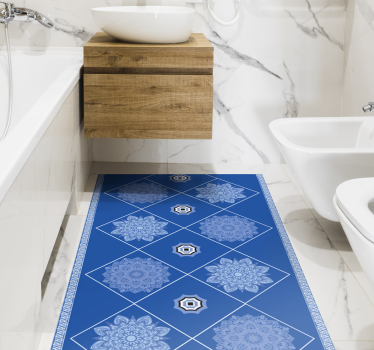 Kék mandalák patchwork cserépszőnyeg - TenStickers
