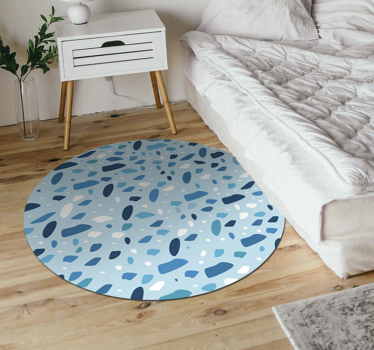 Kék terrazzo textúra kő vinil szőnyeg - TenStickers