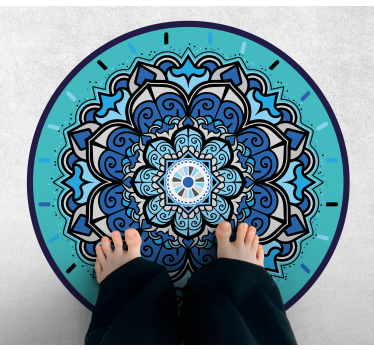 Kék tónusok virágos mandala szőnyeg - TenStickers
