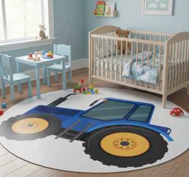 Kék traktor vinil szőnyeg gyerekeknek - TenStickers