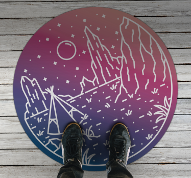 Kemping éjszakai jelenet vinil szőnyeg természet - TenStickers