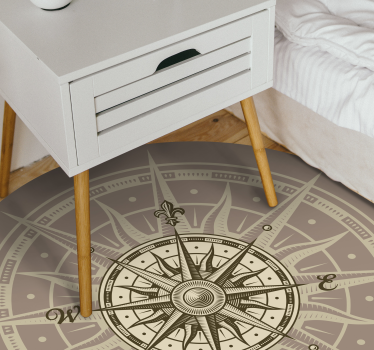 Kerek vintage iránytű vinyl szőnyeg - TenStickers