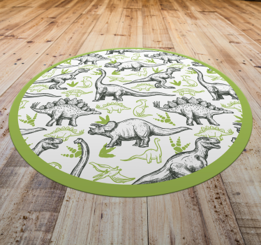 Két színű doodle dinoszaurusz nyomtatott állatszőnyeg - TenStickers