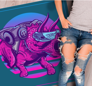 Kibernetikus orrszarvú illusztráció vinil szőnyeg állat - TenStickers