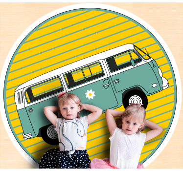 Kisbusz csíkos retro szőnyeggel - TenStickers