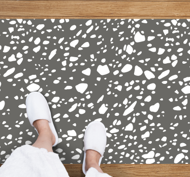Klasszikus szürke és fehér terrazzo textúrájú szőnyeg - TenStickers