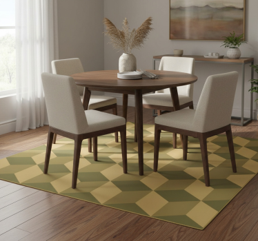 Beige 3d kockák vinil szőnyeg étkező - TenStickers