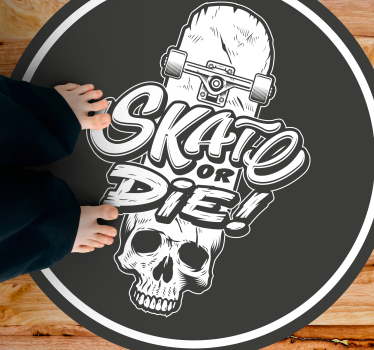 Koponya korcsolyázz vagy meghalj vinil szőnyeg tinik - TenStickers