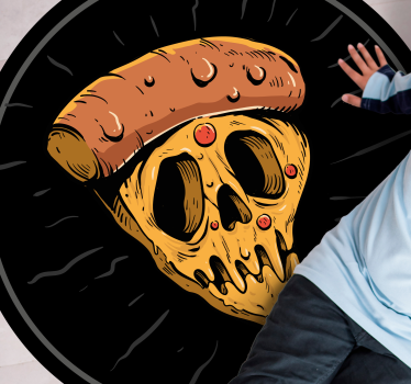 Koponya pizza szeletek vinil szőnyeg tinik - TenStickers