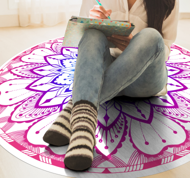 Kör alakú kék és lila mandala szőnyeg - TenStickers