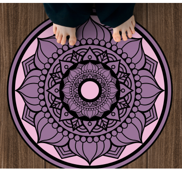 Kör alakú virágmintás vinil szőnyeg mandala - TenStickers