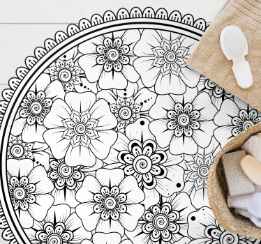 Kör fekete mandala cserépszőnyeg - TenStickers