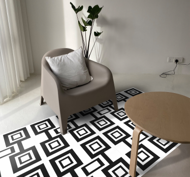 Geometriai négyzetek minta vinil szőnyeg geometriai - TenStickers
