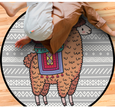 Láma díszekkel állati szőnyeg - TenStickers