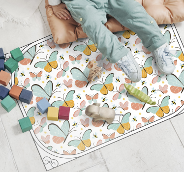 Lepkék és méhek állati szőnyeg - TenStickers
