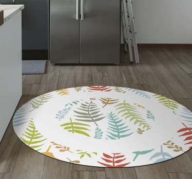 Fehér lombozat design vinil szőnyeg természet - TenStickers