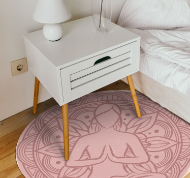 Lótusz meditációs figura virág vinyl szőnyeg - TenStickers