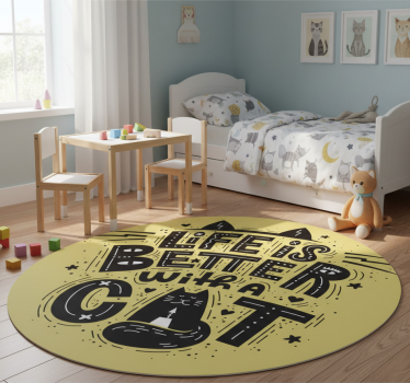 Macskával jobb az élet vinil szőnyeg állat - TenStickers