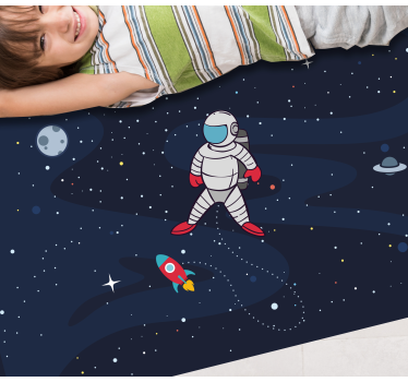 Magányos űrhajós rakéta csillag szőnyeggel - TenStickers