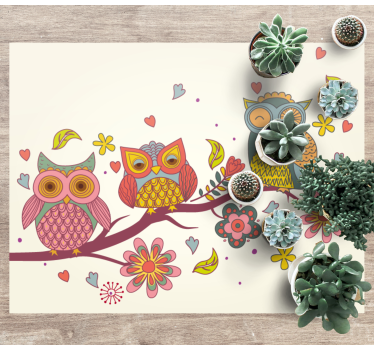 Mandala bagoly, sok színű hálószobai szőnyeg - TenStickers