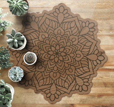 Mandala hatású fa hatású vinil padló - TenStickers