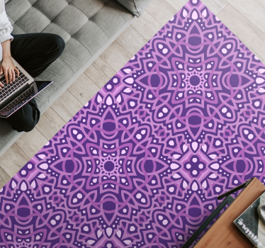 Mandala lila csempe mandala szőnyeg - TenStickers