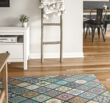 Mandala témájú színes csempe vinyl mat - TenStickers