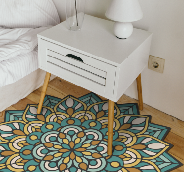 Mandala zöld és narancs mandala szőnyeg - TenStickers