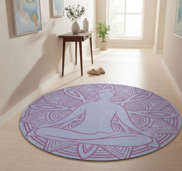 Meditáló figura mandala vinil szőnyeg természet - TenStickers