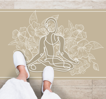 Meditáló nő jógamatrac retro szőnyeg - TenStickers