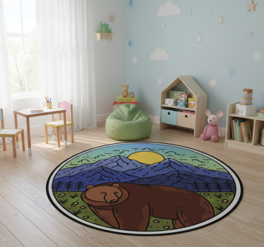 Medve a tájban vinil szőnyeg állat - TenStickers