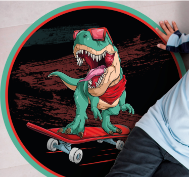 Menő gördeszkás dinoszaurusz vinil szőnyeg tinik - TenStickers