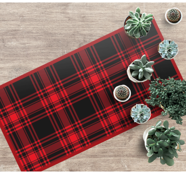 Menzies tartan fekete piros csekk minta konyha padló - TenStickers