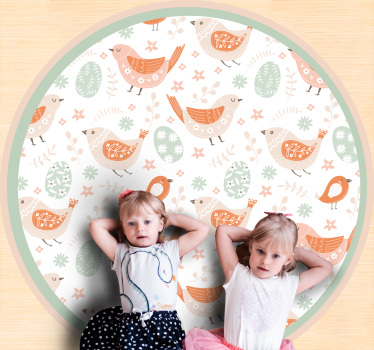 Minimalista északi kis madarak gyerekek vinil szőnyeg - TenStickers