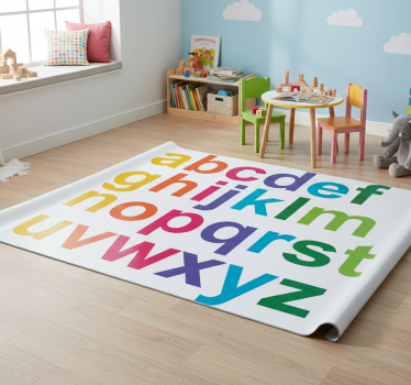 Minimalista színes ábécé vinil szőnyeg gyerekeknek - TenStickers