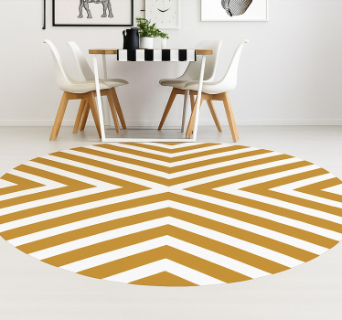Mustármintás chevron vinil szőnyeg étkező - TenStickers