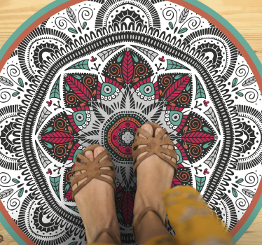 Nagy kerek mandala konyha padló - TenStickers